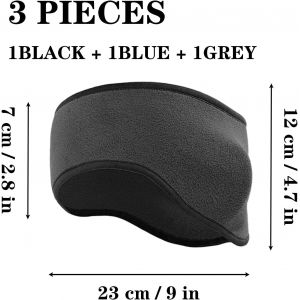 Asfasfq-3 Pièces Bandeau De Sports Cache Oreille, Protege Oreille Bandeau Chaud Protège-Oreilles Chauds Pour Femmes Hommes, Polaire Bandeau De Cheveux Hiver Sport Cyclisme Vélo - Neuf