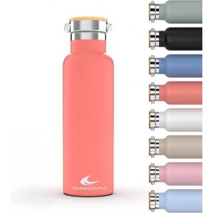 Mevronisshop-Bouteille, Bouteille Thermique En Acier Inoxydable &Agrave; Double Paroi, Garde La Boisson Froide Ou Chaude Pendant Des Heures, Deux Bouchons - Neuf