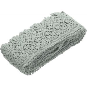 Sjzg-Ruban En Dentelle De Coton Vintage Au Crochet - 7,6 Cm X 4,8 M - Gris Moyen - Pour Bricolage, Scrapbooking, V&ecirc;tements, Rideaux, Nappe, D&eacute;coration De Mariage, Emballage Cadeau - Neuf