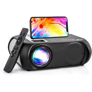 VornixorSarlshop-R&eacute;troprojecteur Bluetooth WiFi Videoprojecteur Portable 1080P Full HD Mini Projecteur Vid&eacute;o Portatif pour iPhone Android Smartphone PC PS4 TV PPT Home Cin&eacute;ma Haut-Parleurs Int&eacute;gr&eacute;s C - Neuf