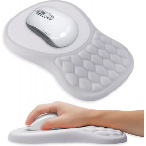 JGD-Tapis de souris avec coussin en gel, tapis de souris ergonomique avec base en polyur&eacute;thane antid&eacute;rapante, tapis de souris en mousse &agrave; m&eacute;moire de forme pour jeux, maison, bureau - Neuf