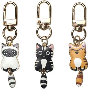 Kal-Lot De 3 Porte-Cl&eacute;s En Forme De Chat Mignon, Cadeaux Pour Les Amateurs De Chats Pour Femmes Et Hommes, Cadeaux Avec Motif Chat, Mini Porte-Cl&eacute;s, Breloque De Sac, Multicolore, Xl - Neuf