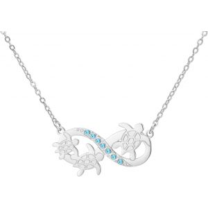 Collier Tortue De Mer Pour Femme Avec Pendentif En Pierre De Lune Bleue Et Vague D'infini - Bijoux D'animaux Mignons - Cadeau D'été Pour Les Vacances À La Plage - Cadeau Pour Les Amateurs - Neuf