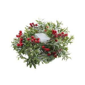 Gui artificiel en rotin avec guirlandes lumineuses pour d&eacute;coration de No&euml;l - Neuf