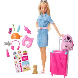 Coffret Poup¿¿e et Chien - Valise, Mallette de Transport, Tenue et Stickers - Plus de 10 Accessoires - Cadeau d¿¿s 3 ans, FWV25 - Neuf