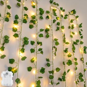 Kal-Guirlande Lumineuse De Lierre - 10 M - 100 Led - Avec Minuterie - Étanche Ip65 - Pour Plantes Suspendues, Chambres, Murs, Décorations De Noël - Neuf