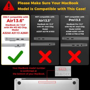 CMJAAGUR-Coque Ultra-Mince Compatible Avec Macbook Air 13 Pouces M4 M3 M2 2025 2024 2022 [Noir Translucide] A3240 A3113 A2681 Housses Mac 13.6" Étui De Rigide Protection - Noir Sidéral Cryst[M1948] - Neuf