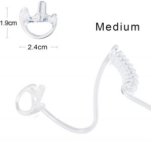 Lot de 2 Tubes &agrave; air Acoustique de Rechange avec Oreillettes compatibles avec Motorola Kenwood Talkie-walkie,oreillette de s&eacute;curit&eacute;,Lot de 2 (Transparent,Taille M) - Neuf