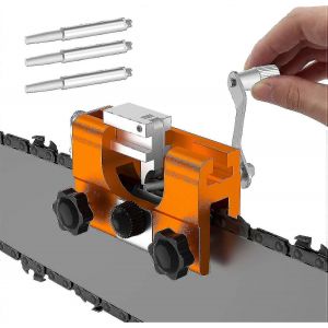 Gabarit d'aff&ucirc;tage de cha&icirc;ne de tron&ccedil;onneuse, aff&ucirc;teur de cha&icirc;ne de tron&ccedil;onneuse portatif &agrave; manivelle, aff&ucirc;teur de cha&icirc;ne pour tous types de tron&ccedil;onneuses &eacute;lectriques - Neuf