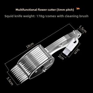 (Coupe-Fleurs 5 Mm A) Couteau À Découper Multifonctionnel En Acier Inoxydable Avec Lame Rétractable Pour Calmars, Poulet, Gésier, Légumes, Oignons, Outil De Découpe Décoratif - Neuf