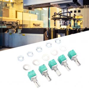Lot de 5 potentiometres a liaison simple RV097NS B100K B104 avec interrupteur, potentiometre d'etancheite audio - Neuf