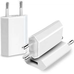 3 Pack Chargeur USB 5V/1A,Blanc Prise Embout Chargeur USB Secteur 5V 1A,Prise &eacute;lectrique,Adaptateur pour T&eacute;l&eacute;phone Portable/smartwatch/&Eacute;couteurs/Tablette - Neuf