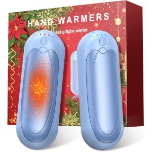 Chauffe Mains Rechargeables 2 en 1, 7000mAh Chauffe Mains &Eacute;lectriques avec 3 Niveaux de Chaleur, Magn&eacute;tique Chaufferette Cadeau d&rsquo;Hiver pour Femmes et Hommes, No&euml;l, Activit&eacute;s en Plein Air - Neuf