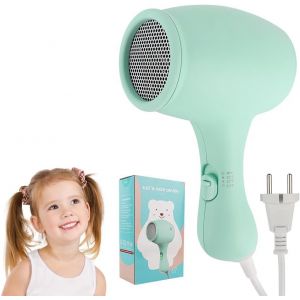 Mini S&egrave;che-Cheveux 550w Portable - 3 Temp&eacute;ratures, Faible Bruit (60 Db), Vert - Neuf