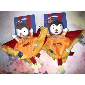 Doudou T&rsquo;choupi porte sucette rouge jaune lot de deux doudous tchoupi jouets b&eacute;b&eacute; enfants dessin anim&eacute; tout petit h&eacute;ros jeunesse - Neuf