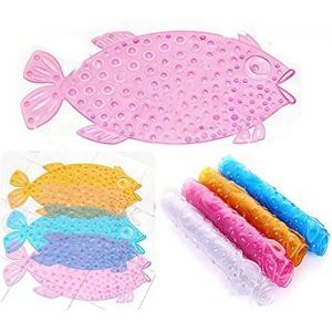 KAL-Tapis De Salle De Bain Douche Antidérapant En Forme De Poisson(Rose) - Neuf