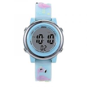 Montre Led Étanche Pour Enfants,Multifonction De Dessin Animé Flamingo Avec Cadran Lumineux - Neuf