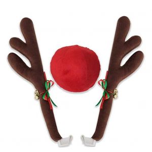 No&euml;l Renne Bois Voiture Kit De D&eacute;coration En Peluche Rudolf Un - Neuf