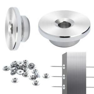 Kit de Garde-corps &agrave; C&acirc;bles-Duoku-Lot de 51-Manchons de Protection de Roue 3,2 mm-Comprend Tendeur et Borne Invisibles Noirs - Neuf