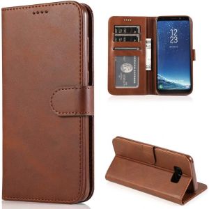 JGD-Coque pour Samsung Galaxy S8, &Eacute;tui Flip Case en Cuir Portefeuille Coque &agrave; Rabat Housse avec Porte Carte Magn&eacute;tique Antichoc Protection Compl&egrave;te Etui pour Samsung Galaxy S8,Brun - Neuf