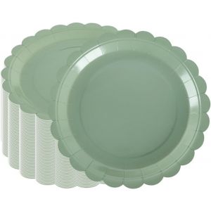 Lot De 50 Assiettes De Fête Vertes De 23 Cm,Assiettes En Carton Pour Anniversaire,Fête Prénatale,Mariage - Neuf