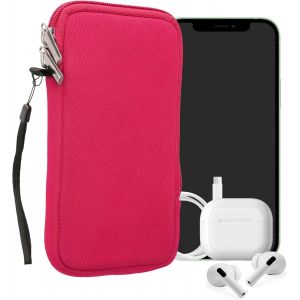 KAL-Housse Universelle Smartphone - Pochette De Protection 17,2 X 8,4 Cm Pour Téléphone Portable Xl - 6,7/6,8"" En Néoprène Fuchsia - Neuf