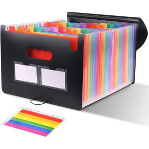 Chenquansarl-Range Document Bureau, Rangement Papier Administratif, Classeur Trieur 25 Compartiments, Extensible A4 Trieur Document Avec Couvercle, A4 Organ Ur Documents Extensible Accordéon Document - Neuf
