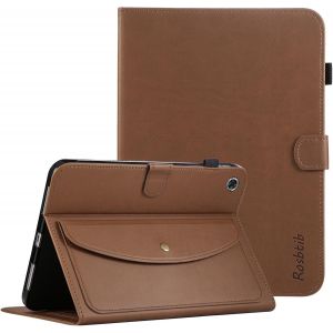 Kal-Coque Pour Lenovo Tab M10 Fhd Plus/K10 10.3"" (Tb-X606f/X606x/X6c6f), Étui Minimaliste En Cuir Pu Avec Portefeuille, Support Pliable Multi-Angle Et Porte-Cartes Pour Lenovo M10 Plus, Marron - Neuf
