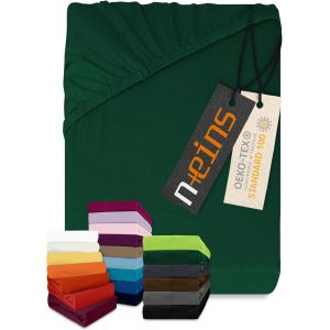 Teppc-Drap-Housse Classique En Jersey - Plusieurs Couleurs Et Tailles - 100 % Coton - 159.192 Cm - 140 X 190-200 Cm - Vert Fonc&eacute; - Neuf