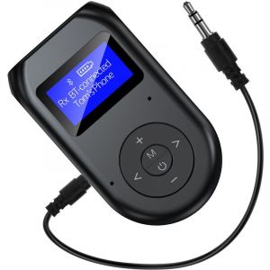 Émetteur-récepteur Bluetooth, adaptateur Bluetooth sans fil visible 4 en 1 Bluetooth 5.0 avec écran d'affichage, adaptateur audio à faible latence pour TV/PC/voiture/maison/système stéréo - Neuf