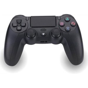 Pack Manette Pour Ps4 / Ps3 / Pc/Mobile Sans Fil - Manette Sans Fil, 2-Shock, 6 Axes, Pavé Tactile, Entrée Casque, Câble De Charge, 8 X Grips Pour Joystick, Housse Pour Manette - Noir - Neuf