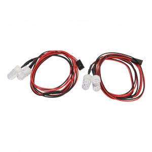 2 pièces Kit d'éclairage LED RC 8mm perles Kit d'éclairage RC Compatible pour Traxxas pour HSP pour Tamiya pour Redcat pour Axial SCX10 RC voiture camion chenille blanc - Neuf