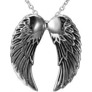 Kal-Superbe Pendentif Double Aile D'ange En Acier Inoxydable Pour Homme, Acier Inoxydable M&eacute;tal, Sans Pierre Pr&eacute;cieuse - Neuf