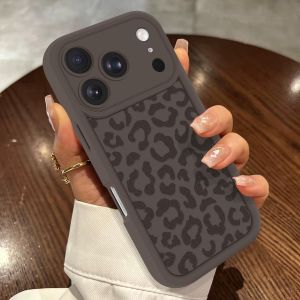 ELVORIX-pour iPhone 17 Pro Max Coque, Souple Mince Silicone Protective Case Cover avec L&eacute;opard Motif Phone Case pour Femme Homme Antichoc Anti-Rayures Protection Housse Etui &Eacute;tui - Marron - Neuf
