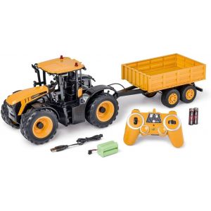 loc-500907654 1:16 Rc Tracteur Jcb Avec Remorque 2.4G 100%Rtr-Véhicule Télécommandé,Tracteur Avec Fonctions Son Et Lumière,Tracteur Télécommandé,Jaune - Neuf