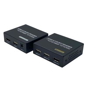 Hdmi Kvm Usb Extender 50M/165Ft,Extendeur Hdmi Usb Ethernet Transmission Sur Cat5E Cat6 Cat7,Support Loop Out Edid Full Hd 1080P@60Hz Clavier Et Souris - Neuf