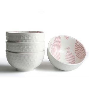 Bol &Agrave; C&eacute;r&eacute;ales En C&eacute;ramique 350 Ml &iquest; L&eacute;ger Et R&eacute;sistant Blanc Poisson - Neuf