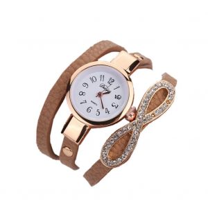Duoya Femmes Strass Bowknot D&eacute;coration Bracelet Montre-Bracelet Montre &Agrave; Quartz Analogique (Marron) - Neuf