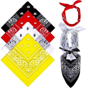 Lot De 4 Foulards Bandana Classique Bandanas Foulard Pour Hommes Et Femmes, Foulard Cachemire, Bandana Femme, Foulard Triangulaire, Couvre-Chef, Foulard, Cou, Poignet,Tête De Motard,54 X 54 Cm.[G162] - Neuf