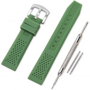 Eryi-Bracelet Montre Remplacer Silicone Bracelet Montre - 16mm, 18mm, 20mm, 22mm, 24mm Caoutchouc Montre Bracelet Avec Acier Inoxydable Boucle - Neuf