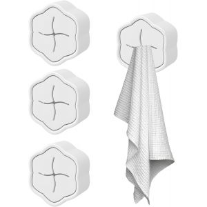 Eryi-Lot De 4 Porte-Torchons Sans Perçage - Porte-Serviettes De Cuisine - Crochet Porte-Serviettes Abs - Design Simple Et Élégant - Neuf