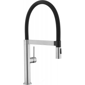 Robinet de cuisine doré, mitigeur de cuisine avec pulvérisateur extractible, finition or brossé, famille de couleurs dorées, montage à 1 trou - Neuf