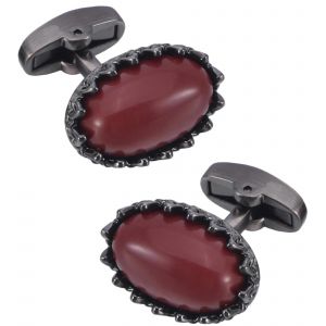 Ensemble De Boutons De Manchette Pour Homme En Agate Naturelle - Bijoux Formels En Pierre Ovale, Style Classique, Design ¿¿L¿¿Gant Et Couleurs Uniques - Neuf
