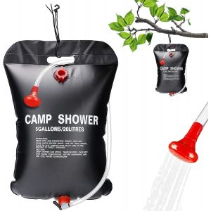 Sac de douche solaire portable de 5 gallons pour le camping et les activit&eacute;s de plein air - Neuf