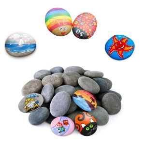 Mevronisshop-20 Pi&egrave;ces Galets &Agrave; Peindre, Pierres Plates &Agrave; Peindre, 3-5 Cm, Dessin Cr&eacute;ative Galets &Agrave; Peindre, Pierres Cr&eacute;atives Peintes &Agrave; La Main Diy, Pour D&eacute;coration De Jardin, D&eacute;coration De Aquarium - Neuf