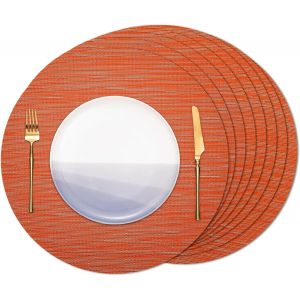 Eryi-Set De Table Rond Lot De 8, Fait En Vinyle Lavable Napperons Pour Cuisine Ou Pour Table À Manger Résiste À La Chaleur Dessous De Table Antidérapant Lavable 38 Cm De Diamètre - Neuf