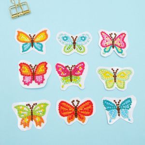 (Pack de 9, Papillon) Kit peinture diamond enfants Peinture do-it-yourself par numéros Autocollants diamant 5D Arts et de l'artisanat pour les enfants - Neuf