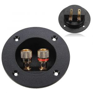 Boîte de haut-parleur professionnelle Panneau arrière Panneau arrière Câblage Borne de prise Boîtes rondes avec 2 Banane Jack Subwoofer Borne de haut-parleur - Neuf