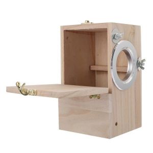 Nichoir En Bois Naturel Pour Perruches- Refuge S&ucirc;r Pour La Reproduction Des Oiseaux, Protection Des ?ufs, Taille Confortable, Encourage Les Comportements Naturels De Nidification. - Neuf