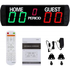 Acdsgd-Tableau De Score &Eacute;lectronique Led 5 Chiffres Multisport Utilisation Int&eacute;rieure Avec T&eacute;l&eacute;commande Tableau De Score Num&eacute;rique Pour Basket-Ball, Football, Volley-Ball, Tennis De Table - Neuf